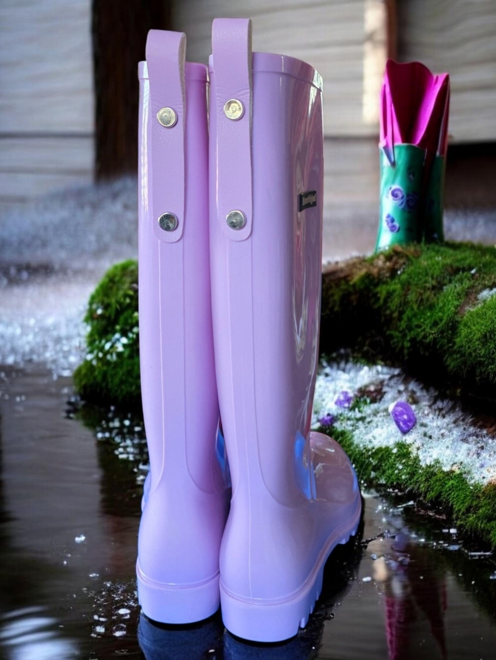 LIKE NEW PLANONE (39/ 8.5-9) Lilac Women’s Waterproof Rain Boots - Picture 4 of 13